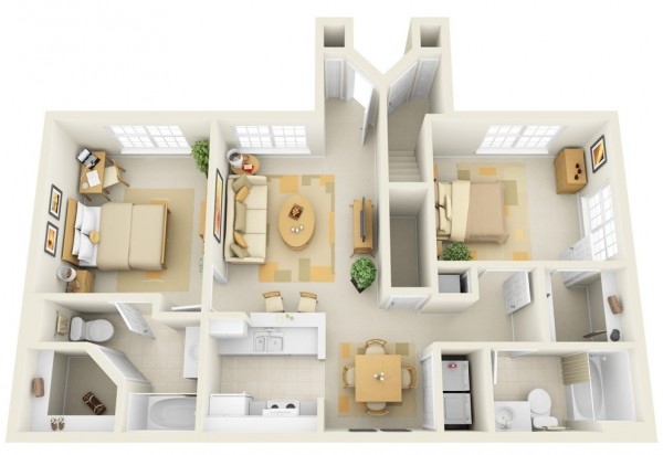It's the windows in this space and the walk-in closets that make it easy to fall in love. Two private entrances, closets bridging bathroom to bedroom, and just enough shared living space make this apartment a great fit for roommates seeking a bit of privacy without sacrificing amenities.