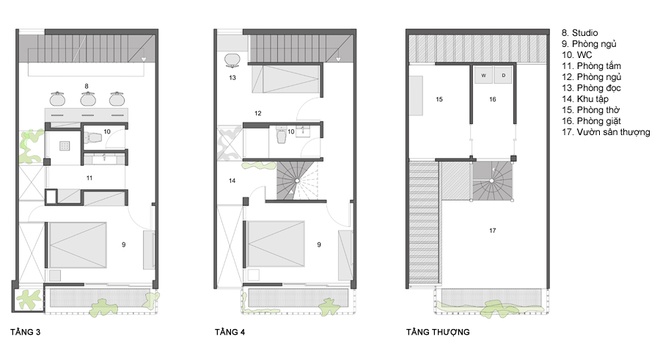 Nhà ống 48 m2 kín nhưng thoáng gió ở Sài Gòn nhờ mặt tiền gạch lỗ